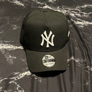 New Era Black Cap with Gray Logo